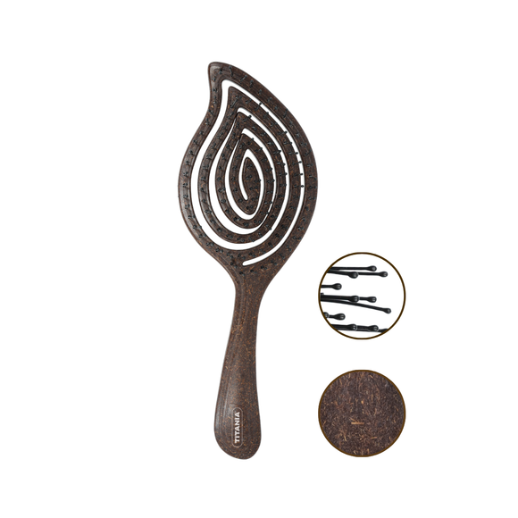 Titania Brush Flex Detangler Leaf Coconut 2878