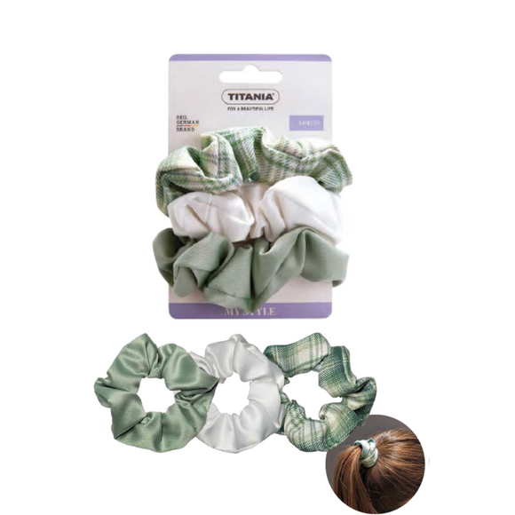 Titania Hair Scrunchie Mint 3pcs 8124