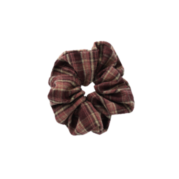 Titania Hair Scrunchie Flannel Aubergine Beige 8159