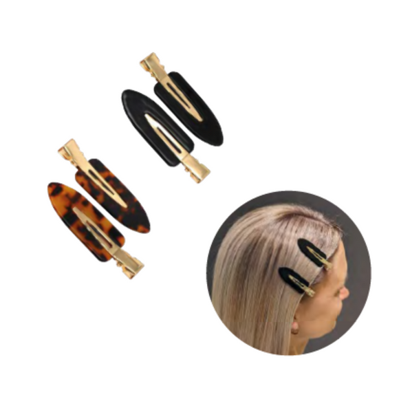 Titania Hair Clip Acetate Brown Black 4pcs 8250