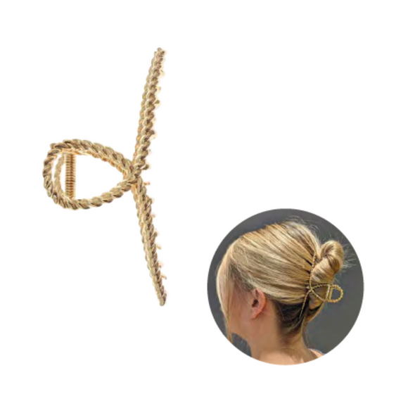 Titania Hair Claw Clip Metal Gold Loop 8266
