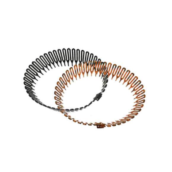 Titania Hair ZicZac Hair Band Black+Brown 2pcs 8290