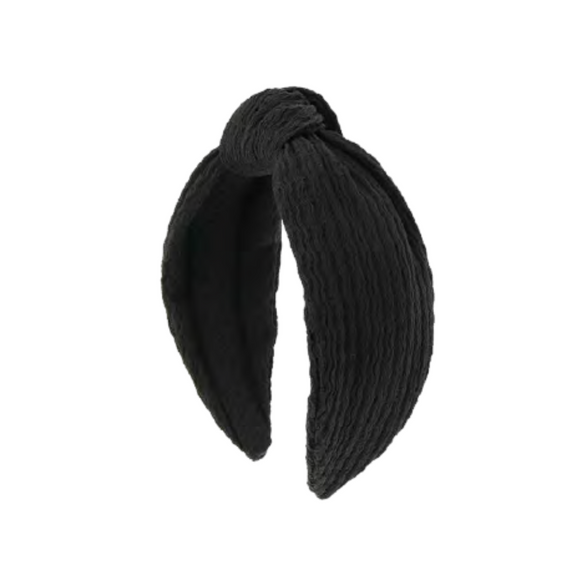 Titania Hair Headband Fabric Knot Black 8309