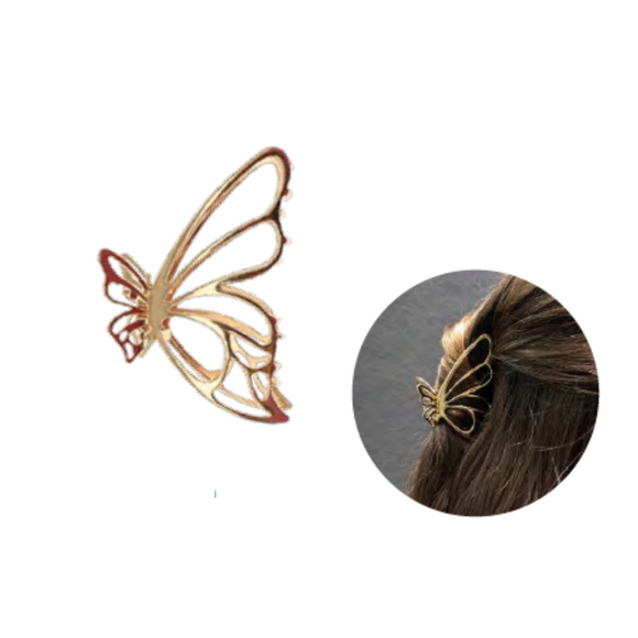 Titania Hair Claw Clip Metal Gold Butterfly 8302