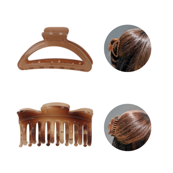 Titania Hair Claw Clip Caramel Brown 2pcs 8381