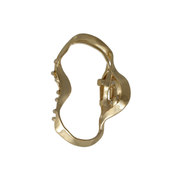 Titania Hair Claw Clip Organic Metal Gold 8388