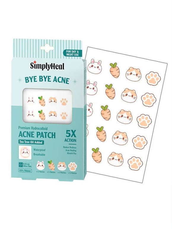 SimplyHeal Bye Bye Acne Kitty Rabbit 20patch Pack