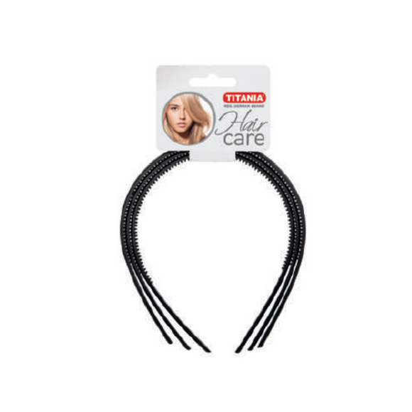 Titania Hair Headband Basic Black S 3pcs 7970